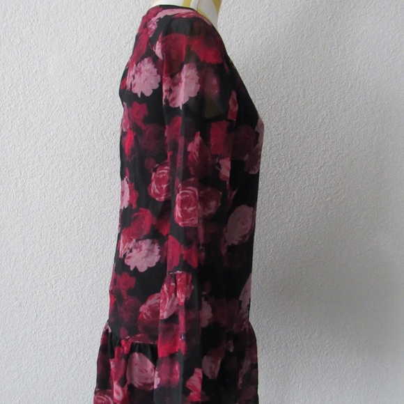 BCBGeneration Ruffle Dark Floral Dress XS - Picture 3 of 4